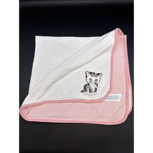 Gymboree‎ Little Golden Books Shy Little Kitten Pink Striped Baby Blanket FLAW